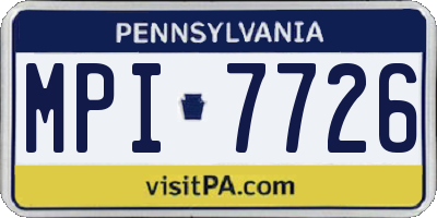 PA license plate MPI7726