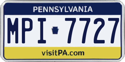 PA license plate MPI7727