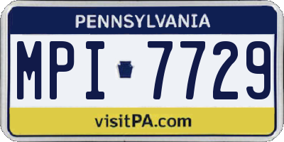 PA license plate MPI7729