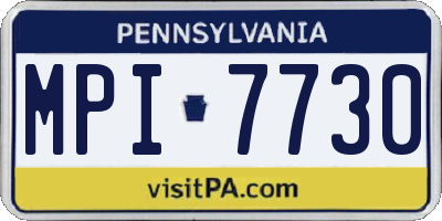 PA license plate MPI7730