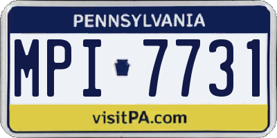 PA license plate MPI7731