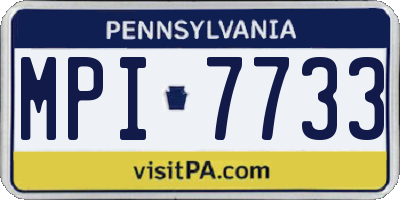 PA license plate MPI7733
