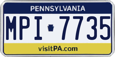 PA license plate MPI7735