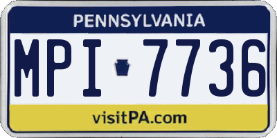 PA license plate MPI7736
