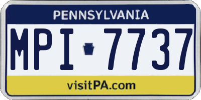 PA license plate MPI7737
