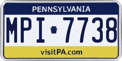 PA license plate MPI7738