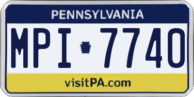 PA license plate MPI7740