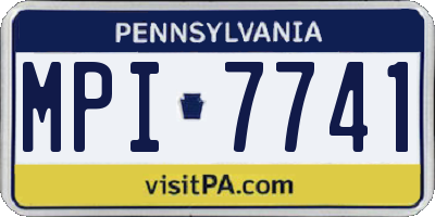 PA license plate MPI7741