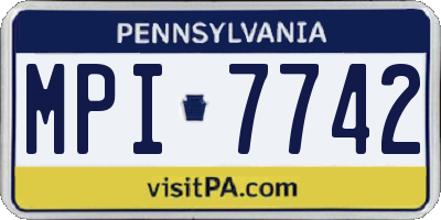 PA license plate MPI7742