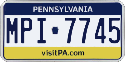 PA license plate MPI7745