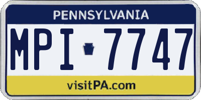 PA license plate MPI7747