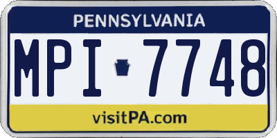PA license plate MPI7748