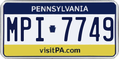 PA license plate MPI7749