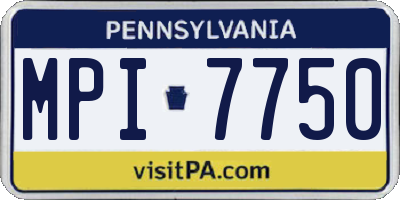 PA license plate MPI7750