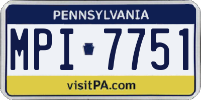 PA license plate MPI7751