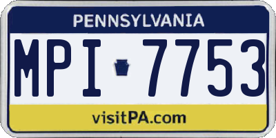 PA license plate MPI7753