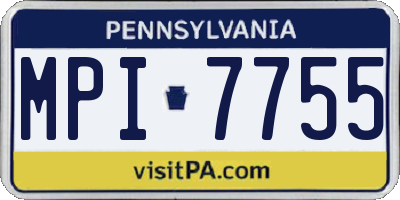 PA license plate MPI7755