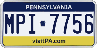 PA license plate MPI7756