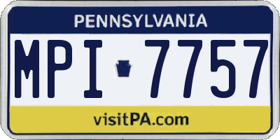 PA license plate MPI7757