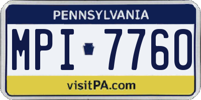 PA license plate MPI7760