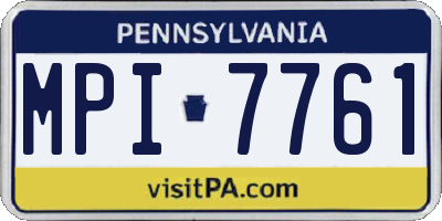 PA license plate MPI7761