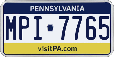 PA license plate MPI7765