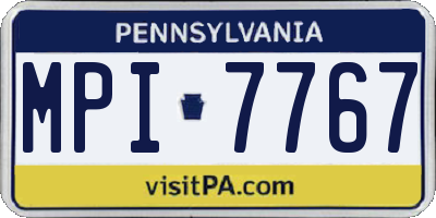 PA license plate MPI7767