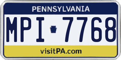 PA license plate MPI7768