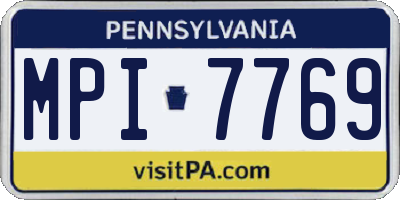 PA license plate MPI7769