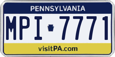 PA license plate MPI7771