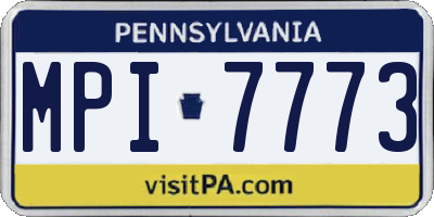PA license plate MPI7773