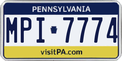 PA license plate MPI7774