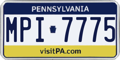 PA license plate MPI7775