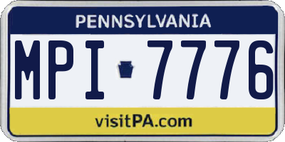 PA license plate MPI7776