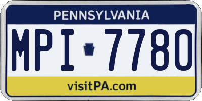 PA license plate MPI7780