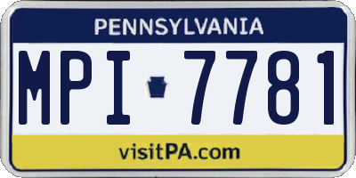PA license plate MPI7781