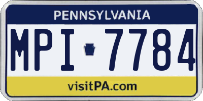 PA license plate MPI7784