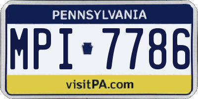 PA license plate MPI7786