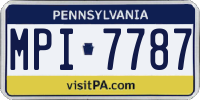 PA license plate MPI7787