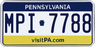 PA license plate MPI7788