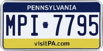 PA license plate MPI7795