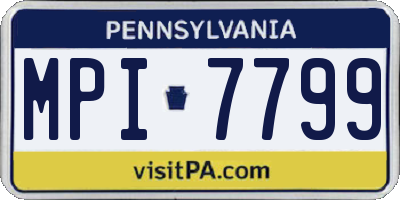 PA license plate MPI7799