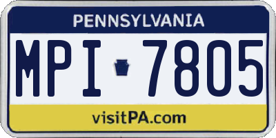 PA license plate MPI7805
