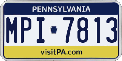 PA license plate MPI7813