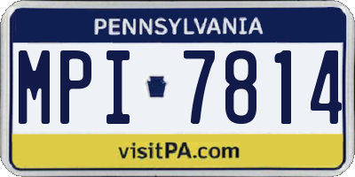 PA license plate MPI7814