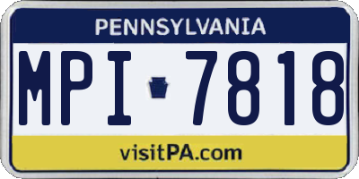 PA license plate MPI7818