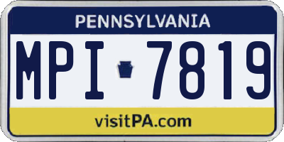 PA license plate MPI7819