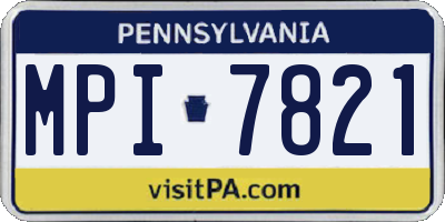PA license plate MPI7821
