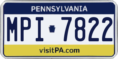 PA license plate MPI7822