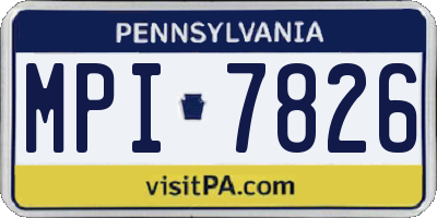 PA license plate MPI7826